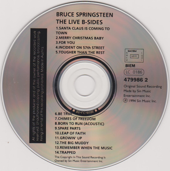 Bruce Springsteen The Live B Sides CD Discogs