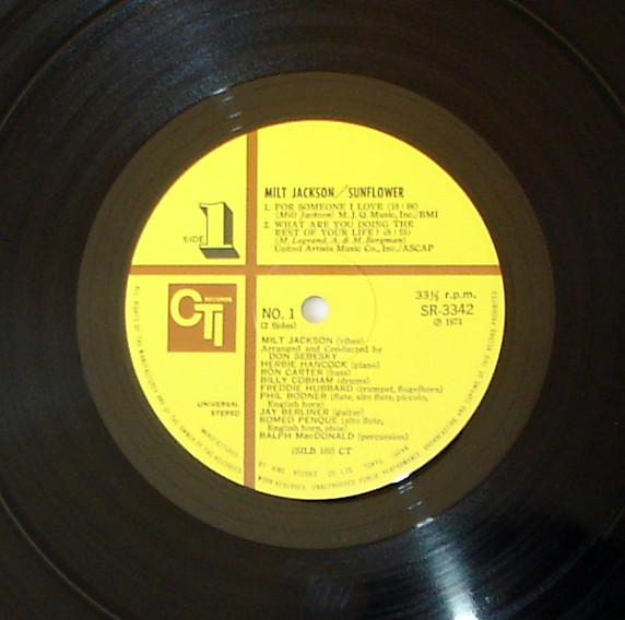 Milt Jackson – Sunflower (1973, Gatefold, Vinyl) - Discogs