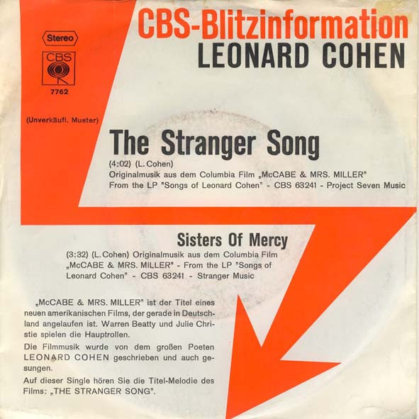 Retrospective Reviews: Leonard Cohen's The Stranger Song