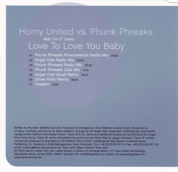 lataa albumi Horny United Vs Phunk Phreaks - Love To Love You Baby