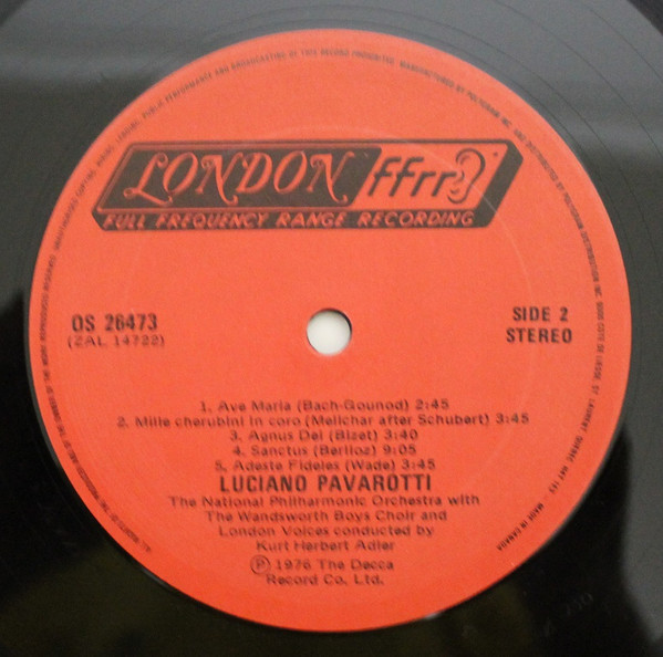 Luciano Pavarotti - Kurt Herbert Adler ● National Philharmonic - O Holy Night | London Records (OS 26473) - 6