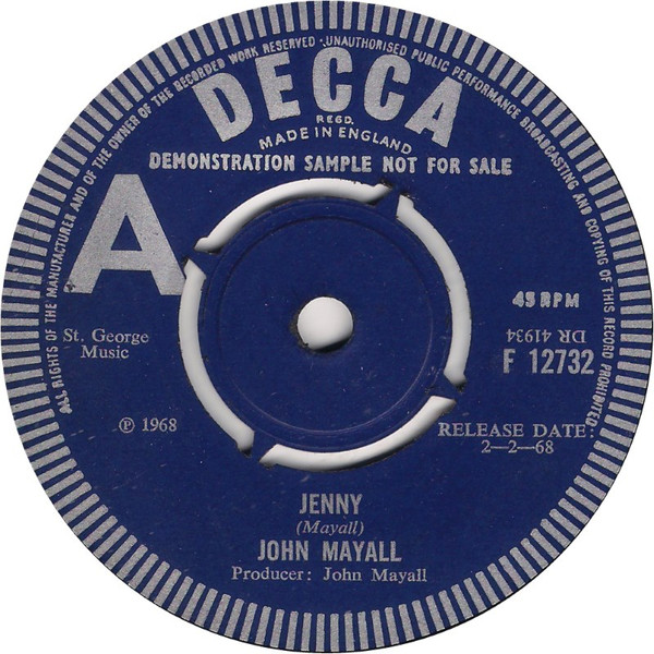 John Mayall – Jenny (1968, Vinyl) - Discogs