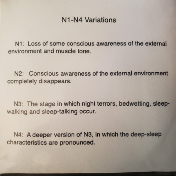 ladda ner album Bryan Lewis Saunders - N1 N4 Variations Vocal Documentation From All Four Sleep Stages