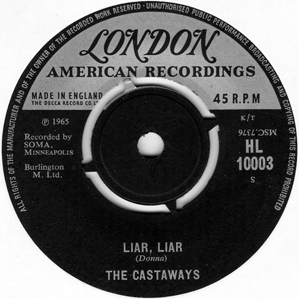 The Castaways Liar Liar Sam 1965 Monarch Pressing Vinyl Discogs