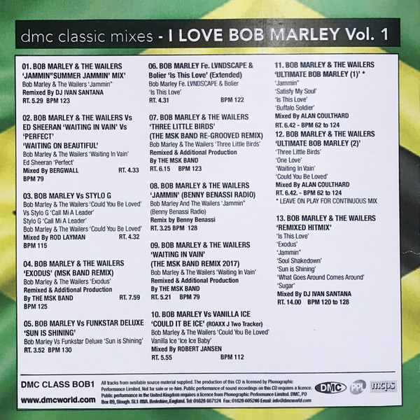 Album herunterladen Bob Marley - I Love Bob Marley Classic Mixes Volume 1