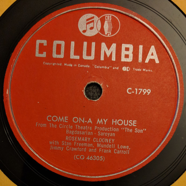 Rosemary Clooney – Come On-A My House / Rose Of The Mountain (1951 