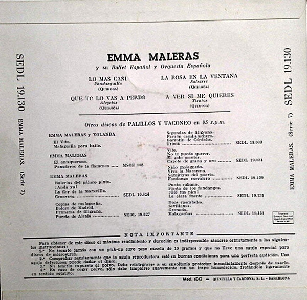 last ned album Emma Maleras Y Su Ballet Español Y Orquesta Española - Serie 7
