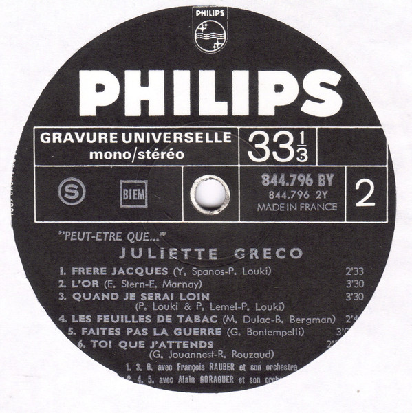 last ned album Juliette Greco - Peut être Que