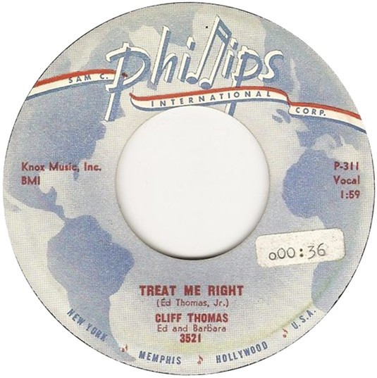 descargar álbum Cliff Thomas , Ed And Barbara - Treat Me Right Im On My Way Home