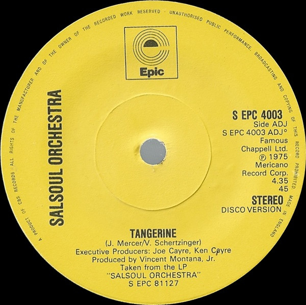 The Salsoul Orchestra – Tangerine (1976, Vinyl) - Discogs