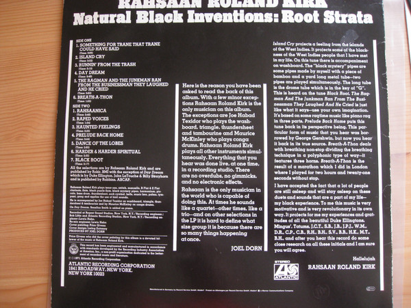 baixar álbum Rahsaan Roland Kirk - Natural Black Inventions Root Strata