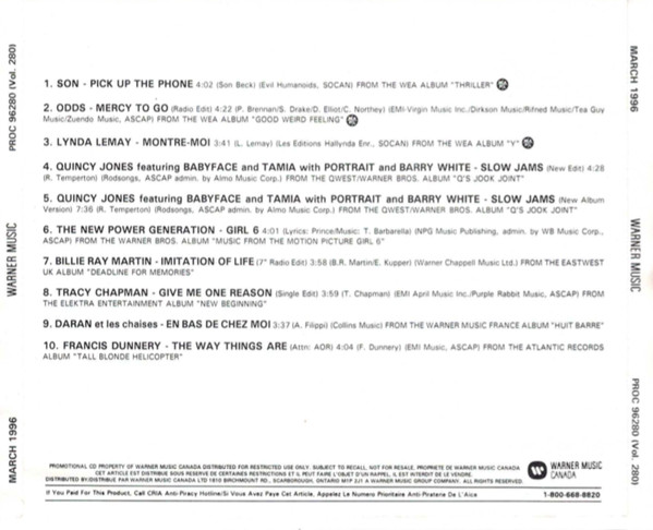 last ned album Various - Warner Music Canada March 1996 Vol 278