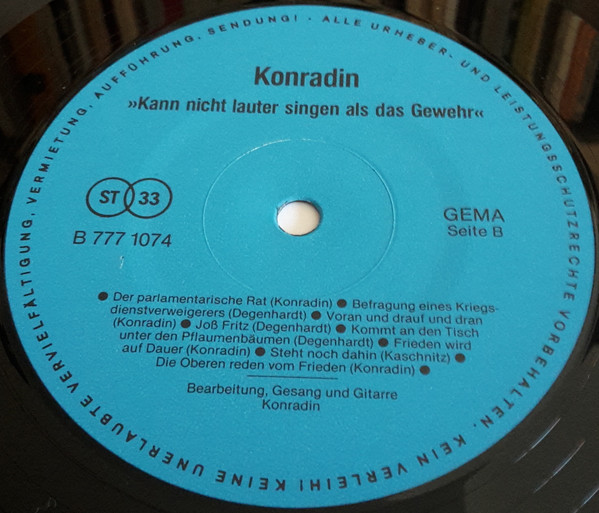 baixar álbum Konradin - Kann Nicht Lauter Singen Als Das Gewehr