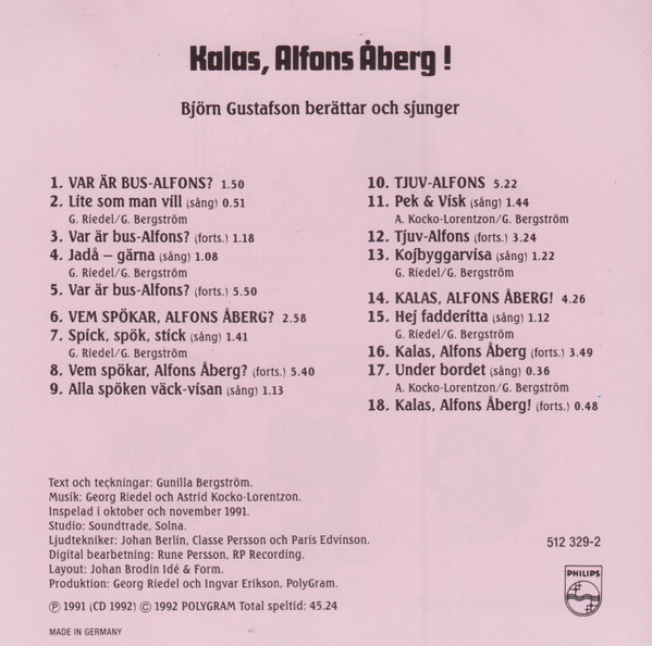 descargar álbum Gunilla Bergström - Kalas Alfons Åberg