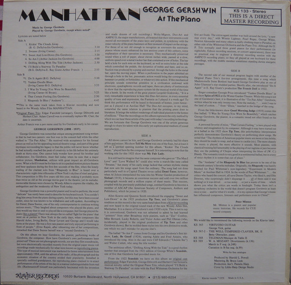 ladda ner album George Gershwin - Manhattan