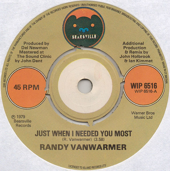 Randy Vanwarmer – Just When I Needed You Most / Your Light (1979