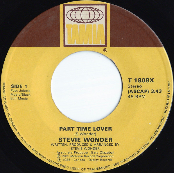 Stevie Wonder - Part-Time Lover | Tamla (T 1808X) - 3