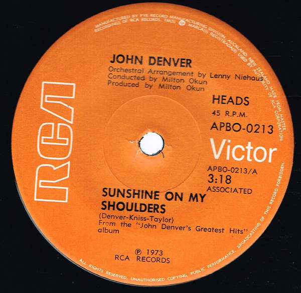 John Denver - Sunshine On My Shoulders, Releases