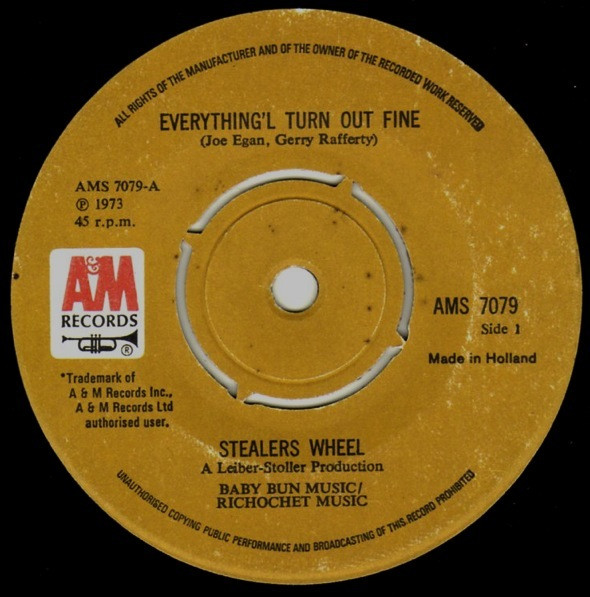 Stealers Wheel – Everything Will Turn Out Fine (1973, Four prong