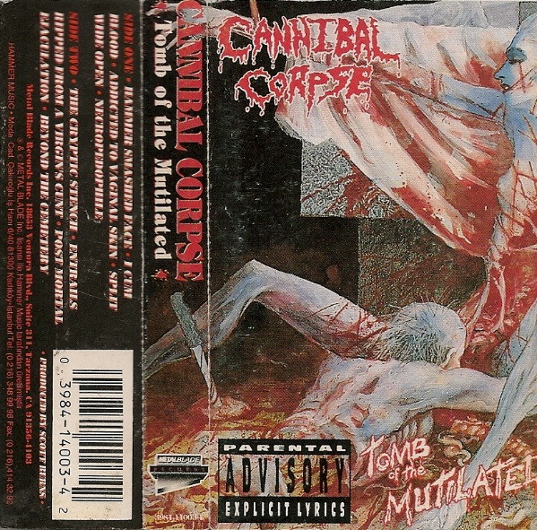 Cannibal Corpse – Tomb Of The Mutilated (1994, Cassette) - Discogs