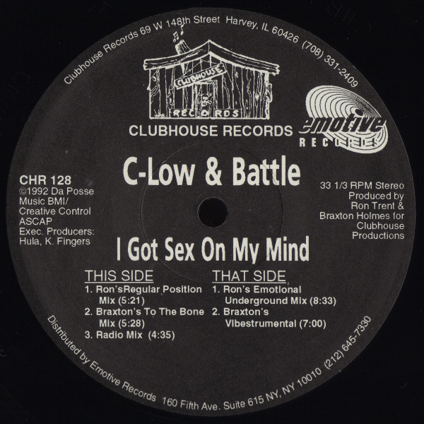 C-Low & Battle – I Got Sex On My Mind (1992, Vinyl) - Discogs