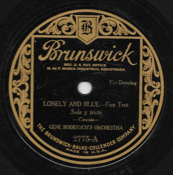 last ned album Gene Rodemich's Orchestra - Lonely And Blue Choo Choo