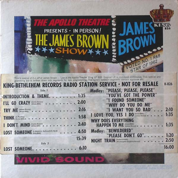 James Brown – James Brown Live At The Apollo (1963, Vinyl) - Discogs