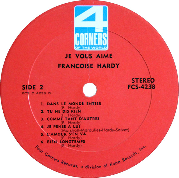 last ned album Françoise Hardy - Je Vous Aime