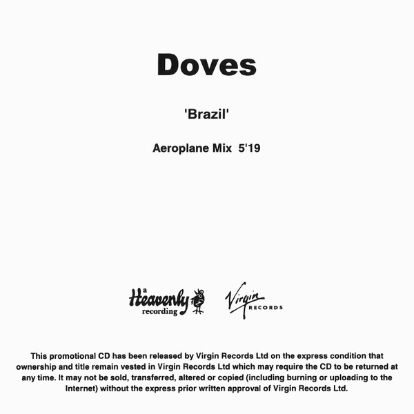 film At give tilladelse Penneven Doves – Brazil (Aeroplane Mix) (2009, CDr) - Discogs