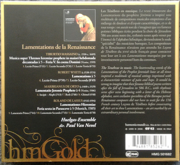 last ned album HuelgasEnsemble, Paul Van Nevel - Lamentations De La Renaissance
