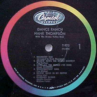 Hank Thompson With the Brazos Valley Boys – Dance Ranch (Vinyl