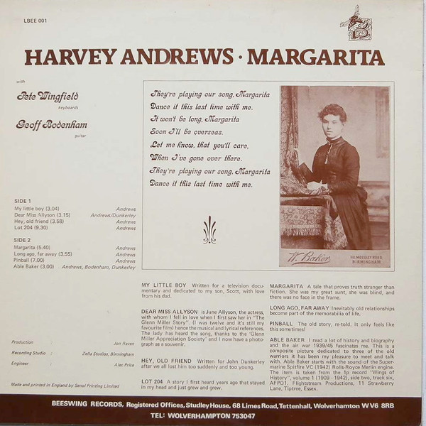 lataa albumi Harvey Andrews - Margarita