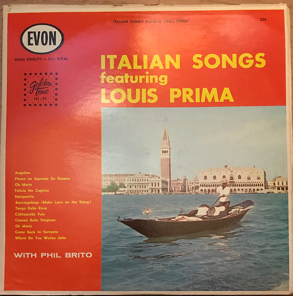 Louis Prima With Phil Brito ‎– Italian Favorites (?) Vinyl, LP