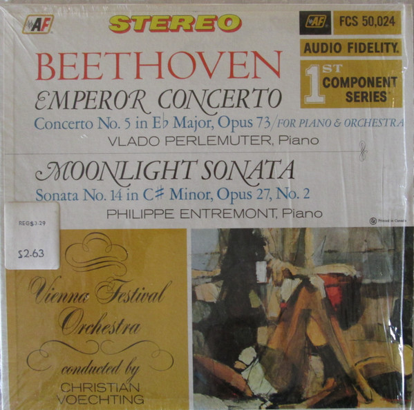 télécharger l'album Beethoven Vlado Perlemuter Philippe Entremont Vienna Festival Orchestra Conducted By Christian Voechting - Emperor Concerto Moonlight Sonata