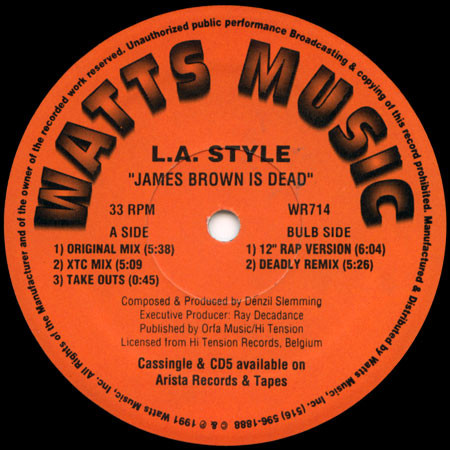 L.A. Style – James Brown Is Dead (1991, Vinyl) - Discogs