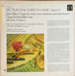 Stefan Wolpe - Spectrum: New American Music, Volume IV album cover