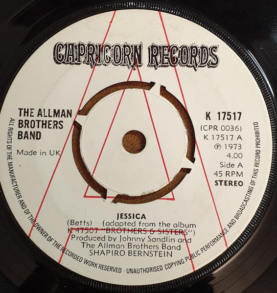 The Allman Brothers Band – Jessica (1973, Vinyl) - Discogs