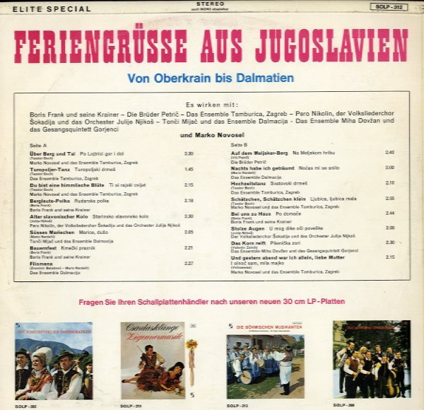 baixar álbum Various - Feriengrüsse Aus Jugoslawien Von Oberkrain Bis Dalmatien
