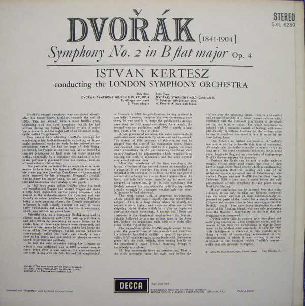lataa albumi Dvořák, Kertesz, London Symphony - Symphony No 2