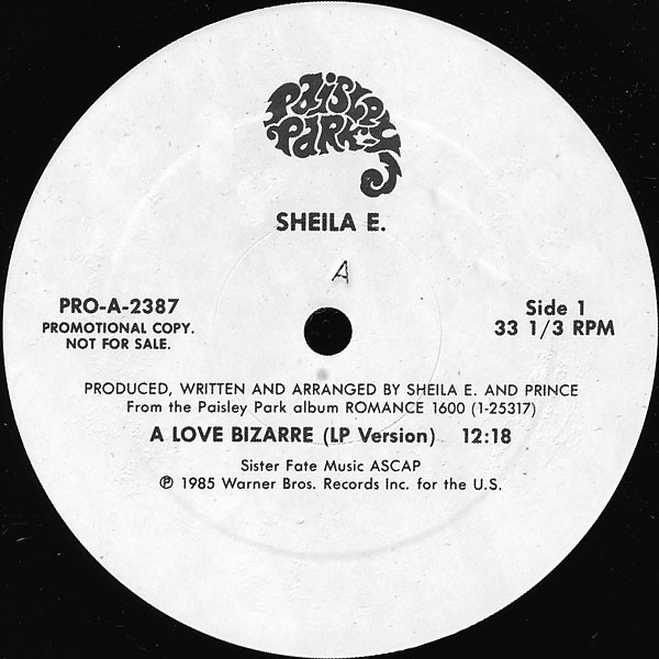 ‎– A Love Bizarre Disco 12" MAXI SINGLE Vinile 1985 Sheila E 