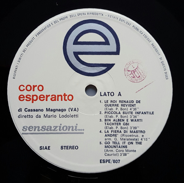 lataa albumi Coro Esperanto - Sensazioni
