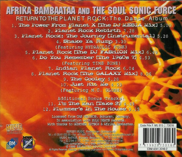 Afrika Bambaataa And The Soul Sonic Force – Return To The Planet Rock: The  Dance Album (1999, CD) - Discogs