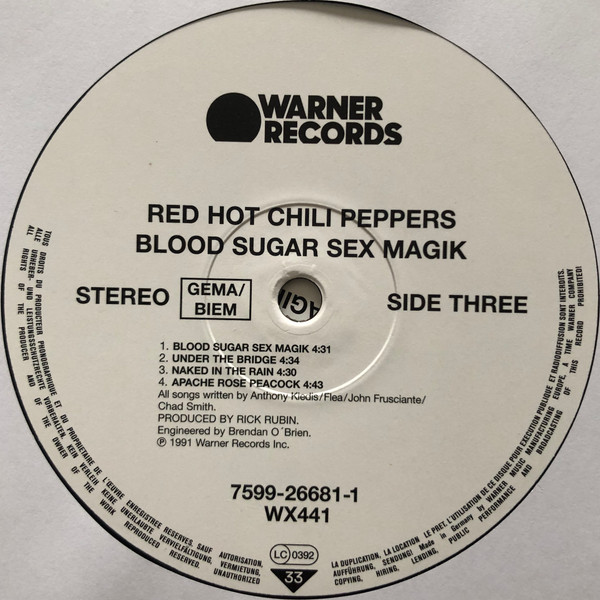 Red Hot Chili Peppers – Blood Sugar Sex Magik (2019, 140 Grams, Vinyl) -  Discogs