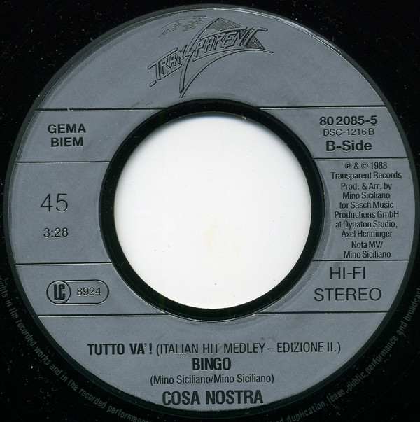ladda ner album Cosa Nostra - Tutto Va Italian Hit Medley Edizione II