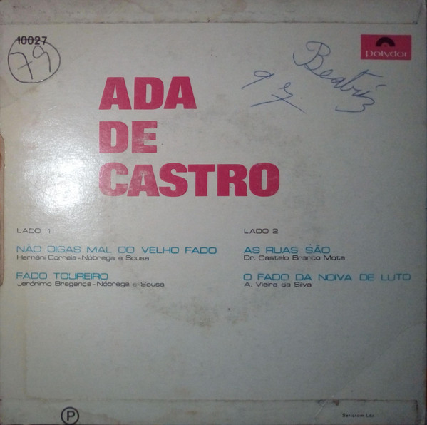 Album herunterladen Ada De Castro - Não Digas Mal Do Velho Fado