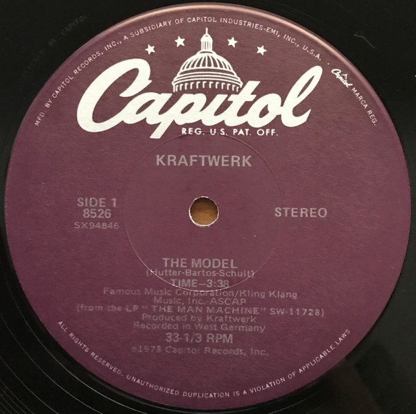 Kraftwerk - The Model (Vinyl, US, 1978) For Sale | Discogs