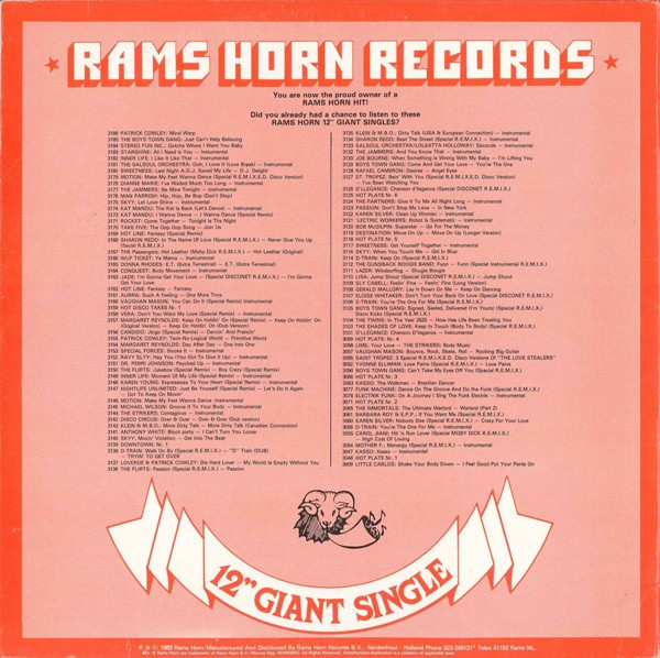 Sharon Redd - In The Name Of Love (Special Disco R.E.M.I.X. Version) | Rams Horn Records (RAMSH 12-3168) - 2