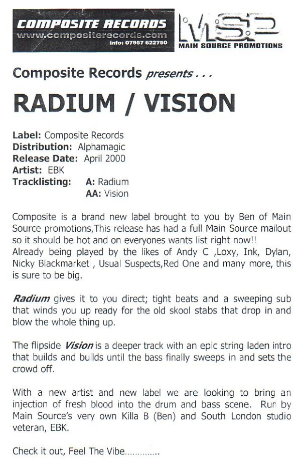 télécharger l'album EBK - Radium Vision