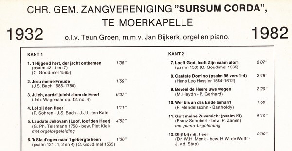 Album herunterladen Chr Gem Zangvereniging Sursum Corda Moerkapelle - Juicht Alom De Heer
