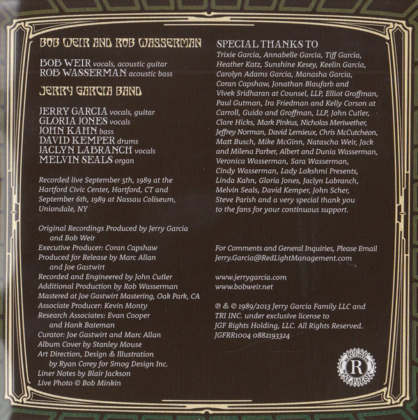 baixar álbum Jerry Garcia Band, Bob Weir And Rob Wasserman - Fall 1989 The Long Island Sound